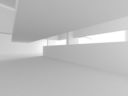 White Modern Background. Abstract Building Concept. 3d renderの写真素材