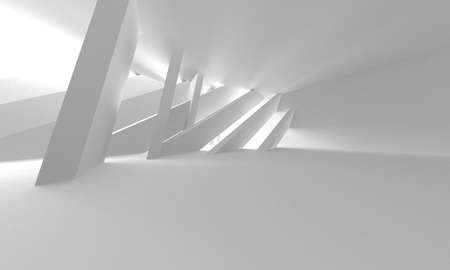 Abstract White Architecture Design Concept. 3d render illustrationの写真素材