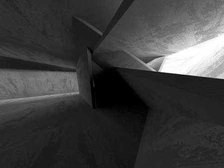 Abstract architecture background. Empty rough concrete interior. 3d renderの写真素材