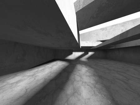Abstract architecture interior background. Empty concrete room. 3d render
