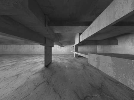 Abstract architecture interior background. Empty concrete room. 3d renderの写真素材