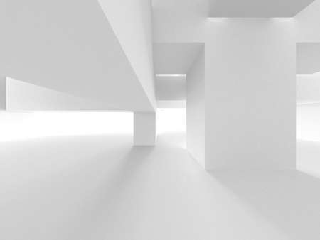 Abstract White Architecture Design Concept. 3d render illustrationの写真素材