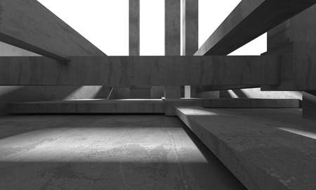 Dark Concrete Wall Architecture. Empty Room. 3d render illustrationの写真素材