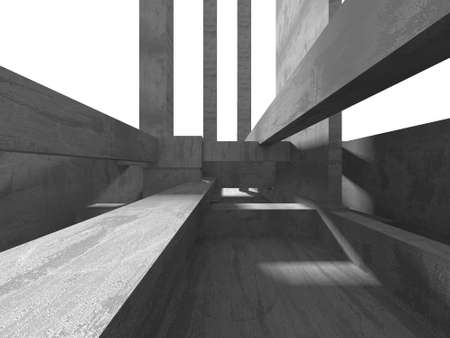 Abstract architecture background. Empty rough concrete interior. 3d renderの写真素材