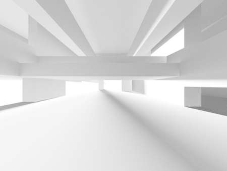 White Modern Background. Abstract Building Concept. 3d renderの写真素材