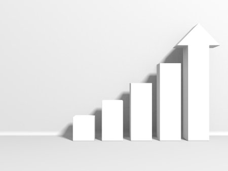 Arrow business concept. minimalist design. 3d renderingの写真素材