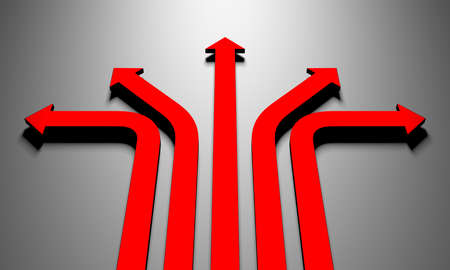 Arrow business concept. minimalist design. 3d renderingの写真素材