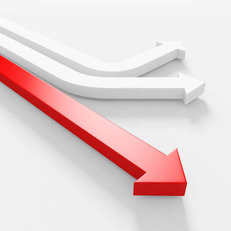 Creative graph arrows moving background. Abstract geometric design. 3d rendering