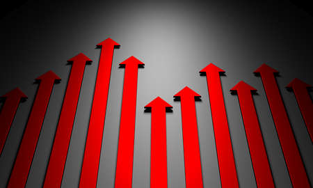 Arrow business concept. minimalist design. 3d rendering