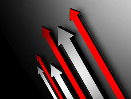 Arrow business concept. minimalist design. 3d renderingの写真素材