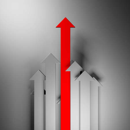 Arrow business concept. minimalist design. 3d rendering