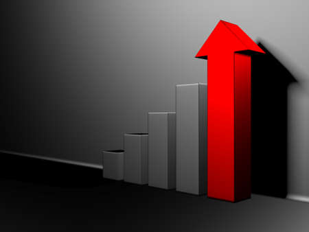 Creative graph arrows moving background. Abstract geometric design. 3d rendering