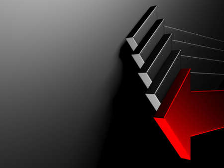 Arrow business concept. minimalist design. 3d renderingの写真素材