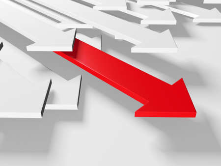 Creative graph arrows moving background. Abstract geometric design. 3d rendering