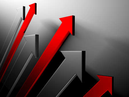 Creative graph arrows moving background. Abstract geometric design. 3d renderingの写真素材