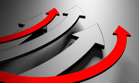 Creative graph arrows moving background. Abstract geometric design. 3d rendering