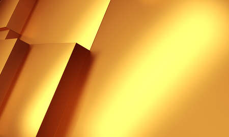 Luxury golden background. Gold glossy cubes array. 3d renderingの写真素材