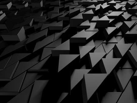 Dark Chaotic Polygon Surface Background. 3d rendering illustrationの写真素材