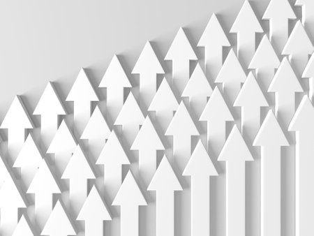Creative graph arrows moving background. Abstract geometric design. 3d renderingの写真素材
