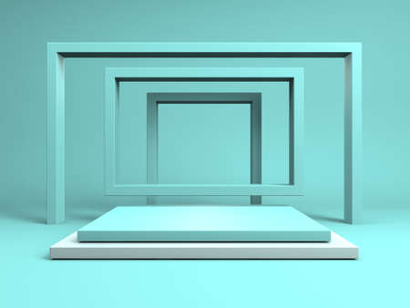 Abstract scene podium mockup. Award ceremony concept. 3d render