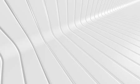 White abstract wavy background. 3d rendering illustrationの写真素材