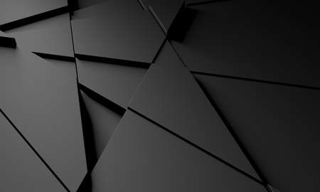 Dark Chaotic Polygon Surface Background. 3d rendering illustrationの写真素材