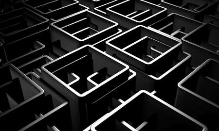 Dark silver cubes. Abstract metallic background. modern design. 3d rendering