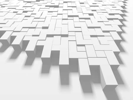 White cube structure. Abstract futuristic background. 3d renderingの写真素材