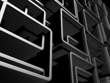 Dark silver cubes. Abstract metallic background. modern design. 3d renderingの写真素材