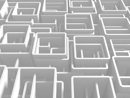 White cube structure. Abstract futuristic background. 3d renderingの写真素材