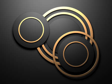 Modern abstract realistic paper with gold lines. Premium gradient geometric elements. 3d rendering