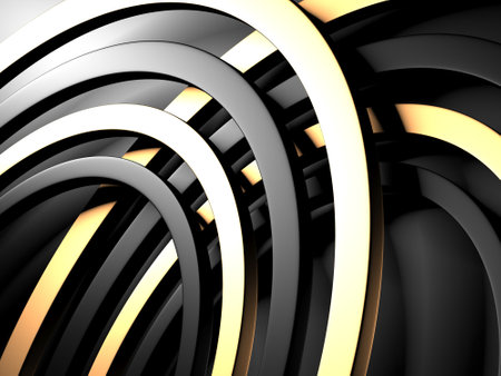 Golden luxury color background. Dark space design. 3d renderingの写真素材