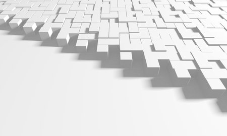 White cube structure. Abstract futuristic background. 3d renderingの写真素材