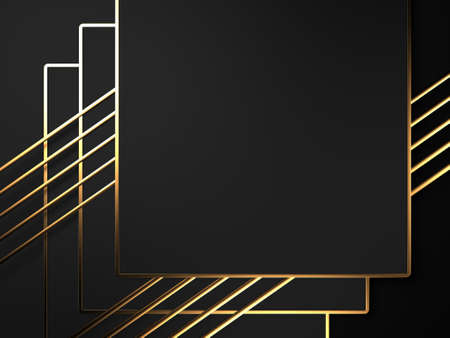Golden luxury color background. Dark space design. 3d rendering
