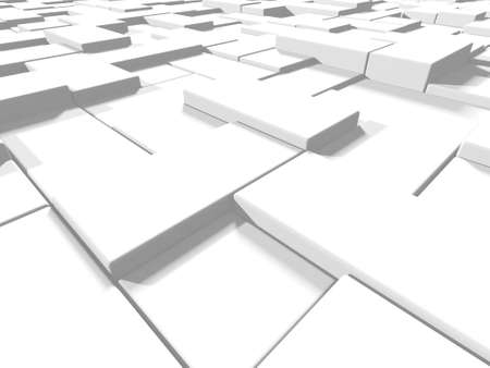 White cube structure. Abstract futuristic background. 3d renderingの写真素材