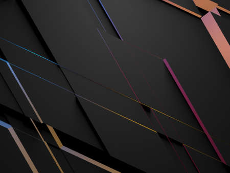 Dark Chaotic Polygon Surface Background. 3d rendering illustrationの写真素材