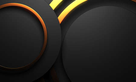 Golden luxury color background. Dark space design. 3d rendering