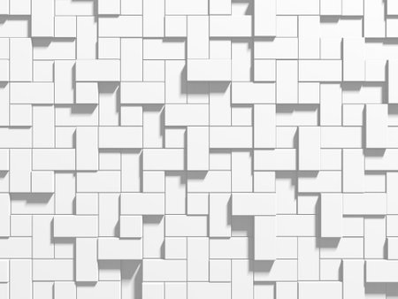 White cube structure. Abstract futuristic background. 3d renderingの写真素材