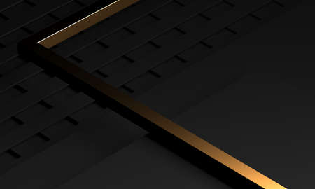 Luxury abstract background. Dark black gold. premium design mock up. 3d renderingの写真素材