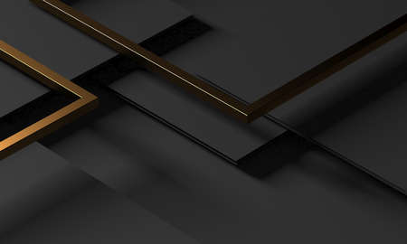 Golden luxury color background. Dark space design. 3d rendering