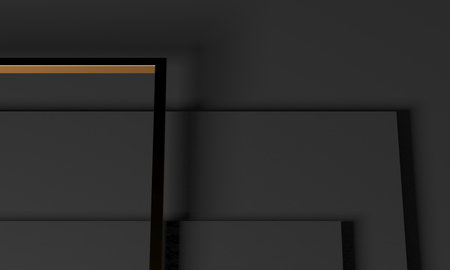 Golden luxury color background. Dark space design. 3d rendering