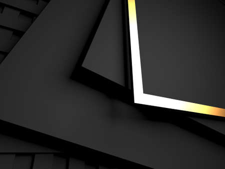 Golden luxury color background. Dark space design. 3d renderingの写真素材