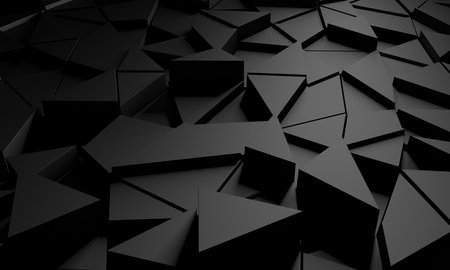 Dark Chaotic Polygon Surface Background. 3d rendering illustrationの写真素材