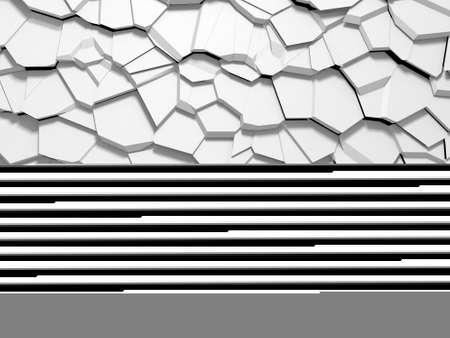 Pile of shattered white stone pieces. 3d renderingの写真素材