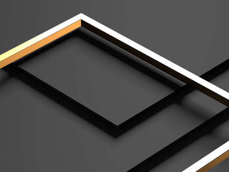Golden luxury color background. Dark space design. 3d renderingの写真素材