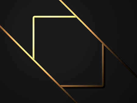 Golden luxury color background. Dark space design. 3d renderingの写真素材