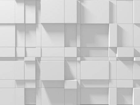 White cube structure. Abstract futuristic background. 3d renderingの写真素材