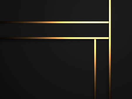 Luxury abstract background. Dark black gold. premium design mock up. 3d rendering