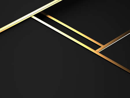 Golden luxury color background. Dark space design. 3d rendering