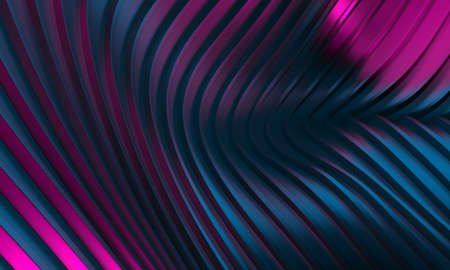 Colorful striped abstract waves shiny background. 3d renderingの写真素材